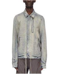 Rick Owens - Jassen ,Blauw ,Denim Denim Concealed Zipfront Jacket - Lyst