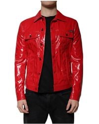 Dolce & Gabbana - Polyester Button Down Collared Jacket - Lyst