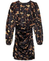 Ganni Silk Stretch Satijnen Jurk - Zwart