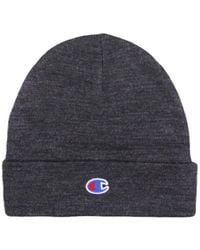 Champion - Accessoires ,Grijs ,Wol Gedrukte Wollen Blend Pet Donkergrijs - Lyst