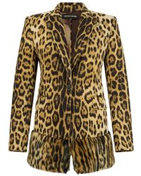Roberto Cavalli - Single-Breasted Blazer Met Jaguarprint - Lyst