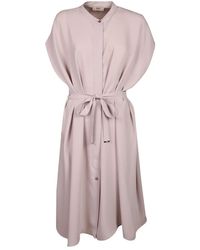 Herno - Kleedjes ,Polyester Belted Midi Dress - Lyst
