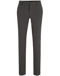 HUGO - Broeken ,Grijs ,Katoen Slim-Fit Broek - Lyst
