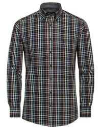 CASA MODA - Casual Katoenen Geruite Overhemd - Lyst