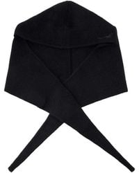 Ganni - Schwarzer Woll-Balaclava Winterschal - Lyst
