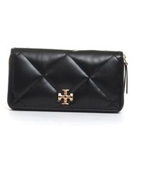 Tory Burch - Accessoires ,Zwart ,Leer Zip Continental Wallet - Lyst