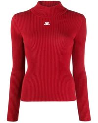 Courreges - Gebreide Trui Met Mock Hals - Lyst
