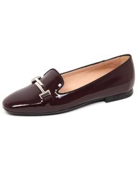 Tod's - Bordeaux Patent Ballerina Flache Schuhe - Lyst