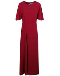 P.A.R.O.S.H. - Kleedjes ,Rood ,Polyester Flared Sleeve Amarena Dress - Lyst