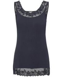 Cream - Blauwe Kant Top - Lyst