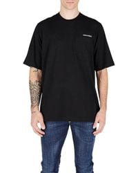 DSquared² - Tops ,Zwart ,Katoen Zwart Katoenen Oversized T-Shirt Hotel Print - Lyst