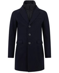 Herno - Jassen ,Blauw ,Wol Jas Met Gewatteerde Voering - Lyst