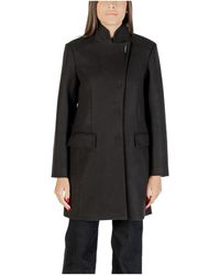 Liu Jo - Schwarzer Herbst/Winter Mantel Mit Automatischen Knöpfen - Lyst
