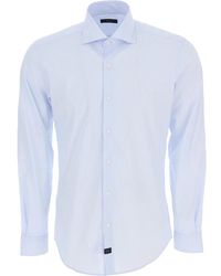 Fay - Overhemden ,Blauw ,Katoen Casual Overhemd - Lyst