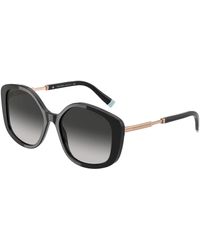 Tiffany & Co. - Schwarze/graue sonnenbrille tf 4192,schwarz/blau getönte sonnenbrille,sonnenbrille - Lyst