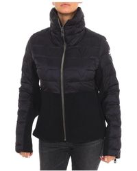 Vuarnet - Jassen ,Zwart ,Gewatteerde Jas Met Hoge Kraag - Lyst