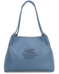 Etro - Leder-Tote Mit Metallverschluss - Lyst