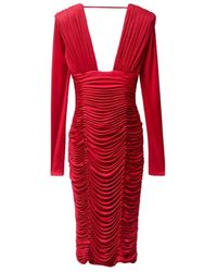 Versace - Gedrapeerde Midi-Jurk Van Zijden Crêpe Jersey - Lyst