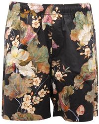 Amaranto - Korte Broeken ,Veelkleurig ,Katoen Katoenen Bermuda Shorts Met Trekkoord Taille - Lyst