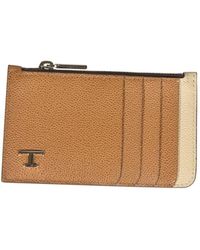 Tod's - Accessoires ,Bruin ,Leer Kaarthouder Van Leer - Lyst