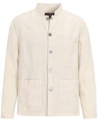Oscar Jacobson - Jassen ,Linnen Wit Linnen Overshirt Regular Fit - Lyst