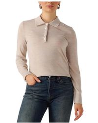 SELECTED - Tops ,Wol Slfthea Ls Knit Merino Collar Neck - Lyst