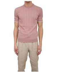 Peserico - Tops ,Roze ,Katoen Gebreid T-Shirt Voor Een Stijlvolle Uitstraling - Lyst