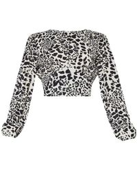Liu Jo - Crop top con stampa leopardo e schiena aperta - Lyst