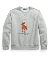 Polo Ralph Lauren - Felpa grigia con polo player teddy bear - Lyst