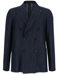Tagliatore - Double-Breasted Jas Met Piekrevers - Lyst