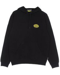 Iuter - Hoodies & Sweatvesten ,Zwart ,Katoen Zwarte Hoodie Met Kangoeroezak - Lyst