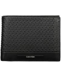Calvin Klein - Accessoires ,Zwart ,Leer Leren Portemonnee - Lyst