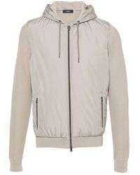 Herno - Taubengraue baumwoll- und nylonjacke,light jackets - Lyst
