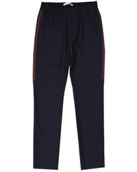 Givenchy - Broeken ,Blauw ,Wol Gestreepte Wollen Broek Met Zakken - Lyst