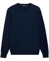 Brooks Brothers - Truien & Vesten ,Blauw ,Katoen Mercerized Cotton Crewneck Sweater - Lyst