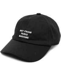 Drole de Monsieur - Accessoires ,Zwart ,Katoen Slogan Cap - Lyst