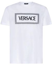 Versace - Tops ,Wit ,Katoen Witte Katoenen T-Shirt - Lyst