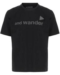 and wander - Katoenen T-Shirt Met Logo-Opdruk - Lyst