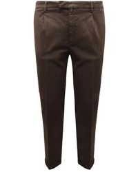 BRIGLIA - Einfache Hose Mit Falten Und Umschlägen - Lyst