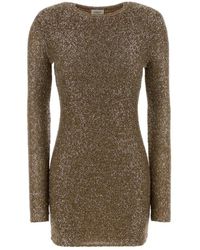 Saint Laurent - Korte Jurk Met Lange Mouwen - Lyst