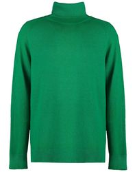 Malo - Truien & Vesten ,Groen ,Kasjmier Luxe Cashmere Coltrui Trui - Lyst