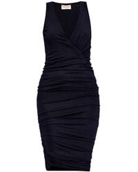 Saint Laurent - V-Necked Sleelvess Dress - Lyst
