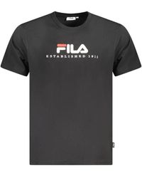 Fila - Zwarte Katoenen Urban T-Shirt - Lyst