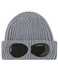 C.P. Company - Gerippte beanie mit goggle-detail - Lyst