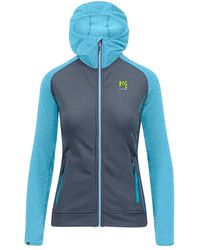 Karpos - Fitness ,Blauw ,Blauwe Ombre Volledige Rits Hoodie - Lyst