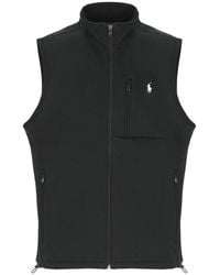 Ralph Lauren - Jassen ,Zwart ,Mouwloze Bodywarmer Met Rits Aan De Voorkant - Lyst