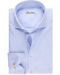 Stenströms - Overhemden ,Blauw ,Katoen Regular Gestreept Twill Overhemd - Lyst