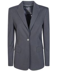 Pinko - Jassen ,Grijs ,Nylon Blazer - Lyst