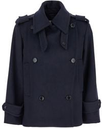 Max Mara - Jassen ,Blauw ,Wol Laveno Double-Breasted Jacket - Lyst