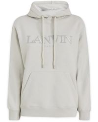 Lanvin - Hoodie Van Katoen Met Logo-Borduurwerk - Lyst